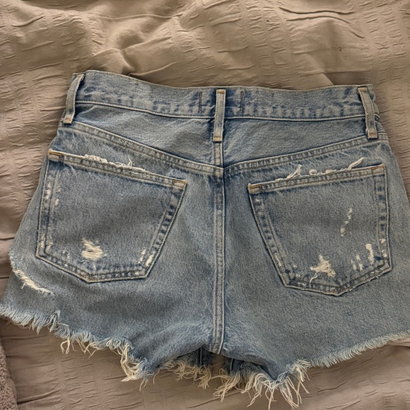 Agolde Light Blue Distressed Jean Shorts size 26 - Picture 2 of 3
